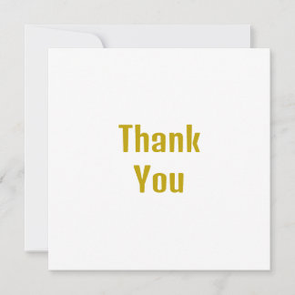 Carte De Remerciements Gold Color Calligraphy Nom professionnel