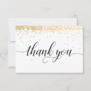 Carte de remerciements Gold Confetti