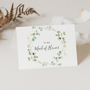 Carte De Remerciements Gold Confetti Eucalyptus Foliage