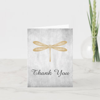 Carte de remerciements Gold Dragonfly