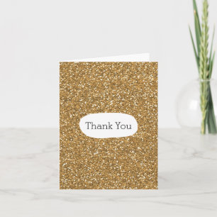 Carte De Remerciements Gold Glitter Thank