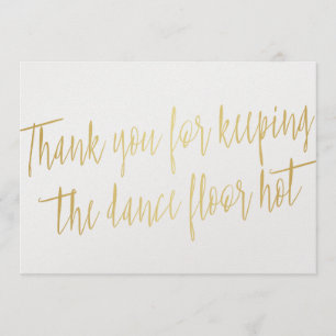 Carte De Remerciements Gold "Merci" pour groupe mariage, musicien ou DJ