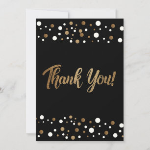 Carte De Remerciements Gold White confetti 60e anniversaire célébration