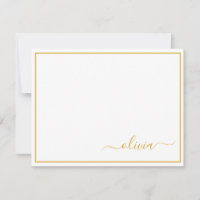 Gold White Modern Script Girl Monogramme Nom