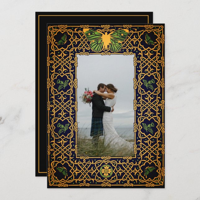 Carte De Remerciements Golden Celtic Knot (Devant / Derrière)