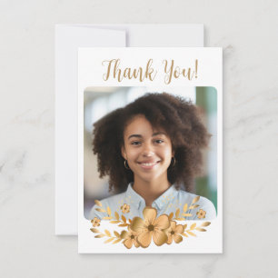 Carte De Remerciements Golden Flower High School College Graduation