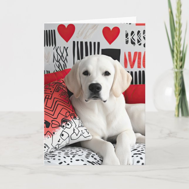 Carte De Remerciements Golden Labrador Valentine Card (Devant)