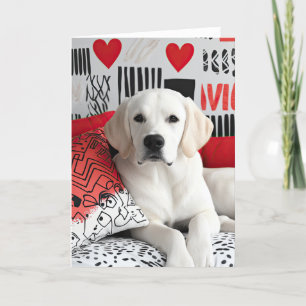 Carte De Remerciements Golden Labrador Valentine Card