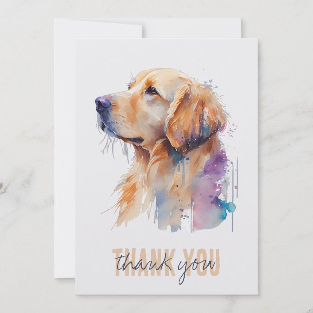 Carte de remerciements Golden Retriever (Devant)