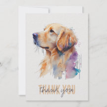 Carte de remerciements Golden Retriever