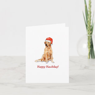 Carte De Remerciements Golden Retriever Happy Holiday Fold
