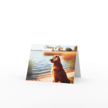 Golden Retriever Penser à vous Note Card