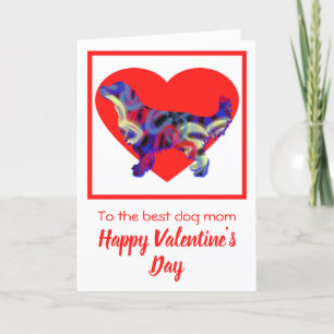 Carte De Remerciements Golden Retriever Red Dog Valentine's Day Grey