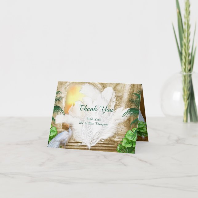 Carte De Remerciements Golden Royal Peacock Temple Dreams (Devant)