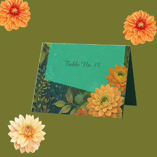 Carte De Remerciements Golden Rustic Automne Floral Mariage numéros de ta