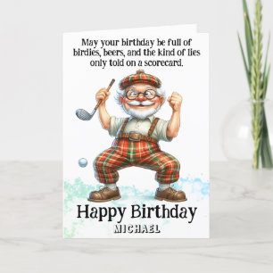 Carte De Remerciements *~* Golf AP94 Senior Fun Humour Man Birthday Card