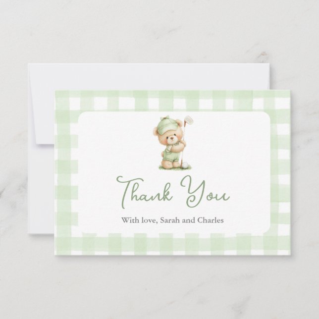 Carte De Remerciements Golf  Baby Shower Thank You Card (Devant)