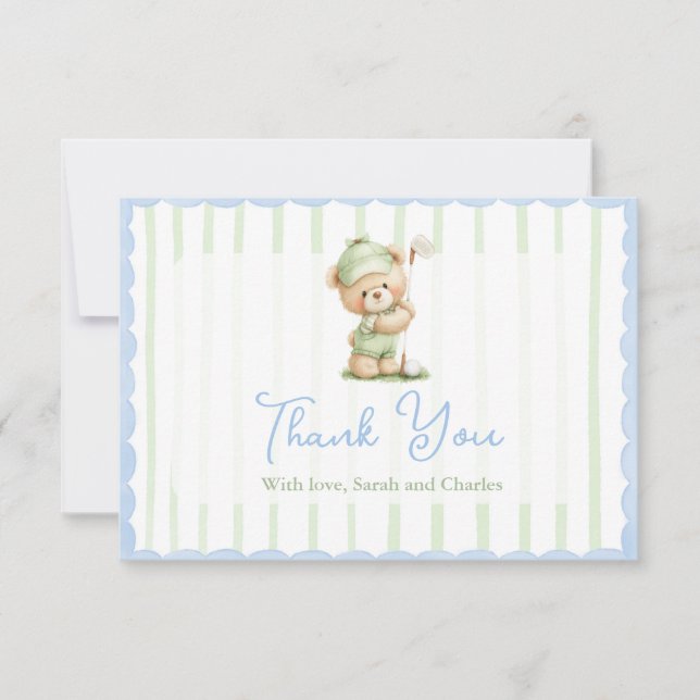 Carte De Remerciements Golf  Baby Shower Thank You Card (Devant)