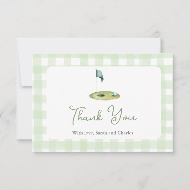 Carte De Remerciements Golf  Baby Shower Thank You Card (Devant)