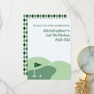 Carte De Remerciements Golf Boy 1er Anniversaire