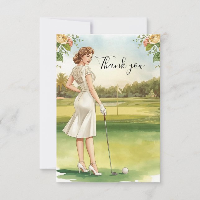 Carte De Remerciements Golf Bridal Shower Thank You Card (Devant)