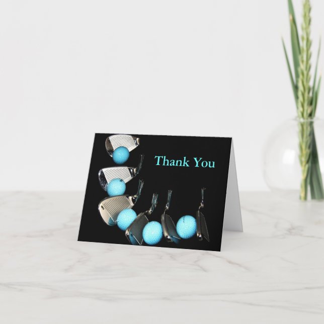Carte De Remerciements Golf Coach Thank You Golf Ball And Irons  (Devant)
