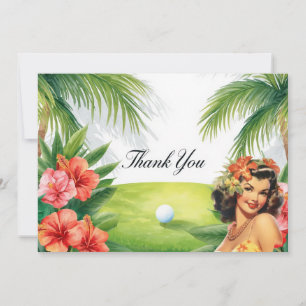 Carte De Remerciements Golf Hawaï sur le thème d'une fête d'anniversaire 