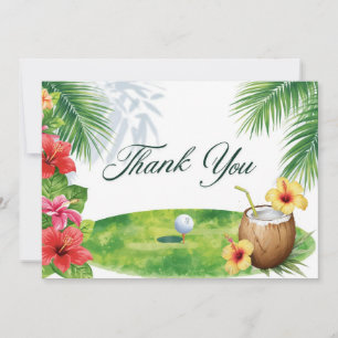 Carte De Remerciements Golf Hawaï sur le thème d'une fête d'anniversaire 