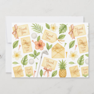 Carte De Remerciements Golf Hawaii thème pour Hawaiian Birthday Party