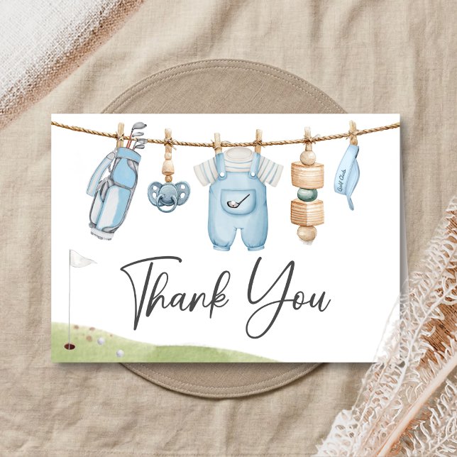Carte De Remerciements Golf Little Putter Baby Shower (A Little Putter Golf Baby Shower Thank You Card)