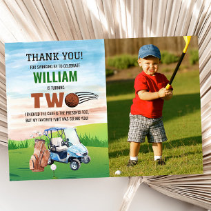 Carte De Remerciements Golf PAR-TEE 2ème anniversaire Photo