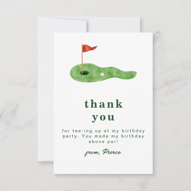 Carte De Remerciements Golf Thank You Card (Devant)