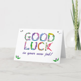 Carte De Remerciements Good Luck in new job - l'art des mots tropicaux