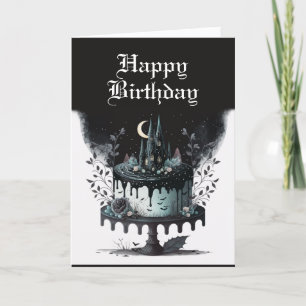 Carte De Remerciements Goth Birthday Card - Château Éffrayant Birthday Ca