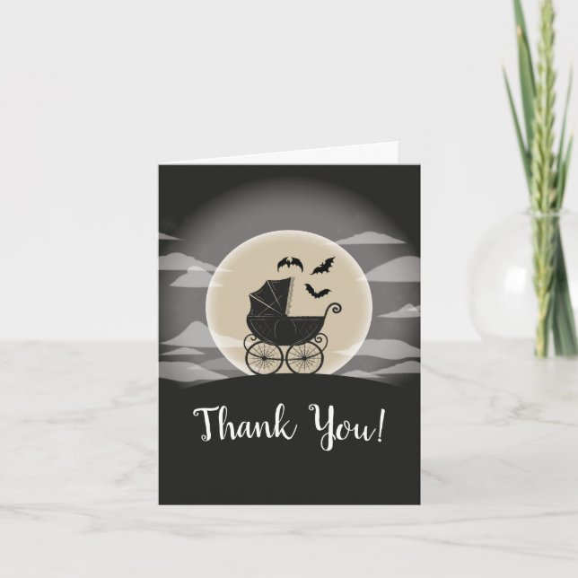 Carte De Remerciements Gothic Baby Shower Halloween (Devant)