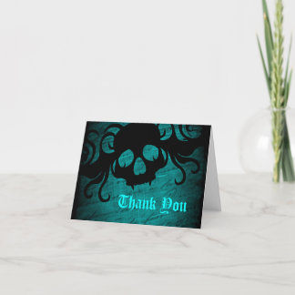 Carte De Remerciements Gothic fantasy skull Thank You