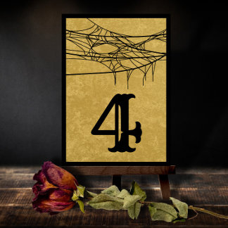 Carte De Remerciements Gothic Spider Web Halloween Wedding Table Number