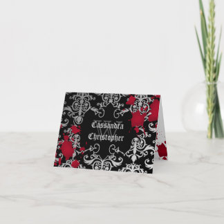 Carte De Remerciements Gothic vampire Halloween wedding thank you