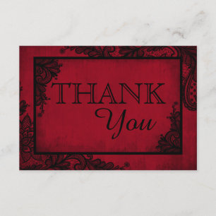 Carte de remerciements gothique de dentelle noire 