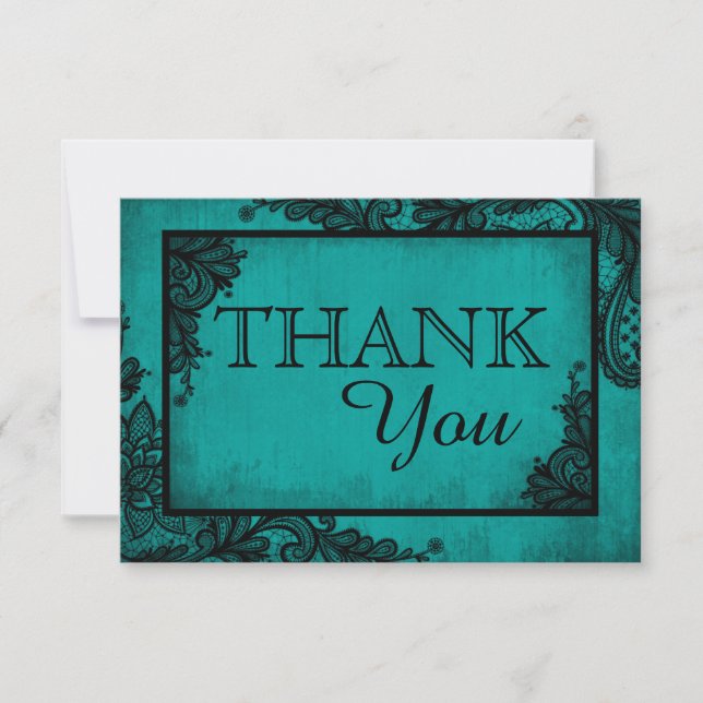 Carte de remerciements gothique de mariage de (Devant)