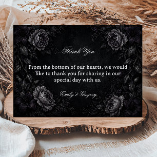Carte De Remerciements Gothique Floral Élégant Sombre