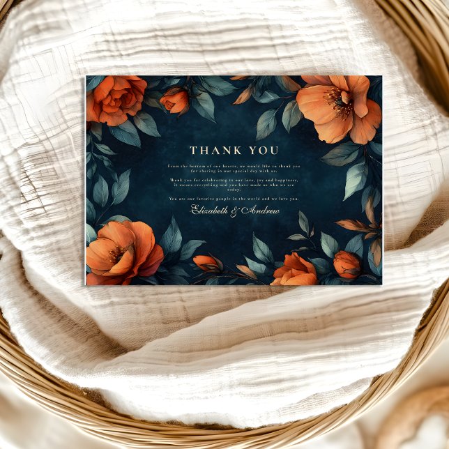 Carte De Remerciements Gothique Floral Maussade (Créateur téléchargé)