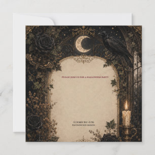 Carte De Remerciements Gothique Halloween Bourguignon Roses, Lierre du Vi