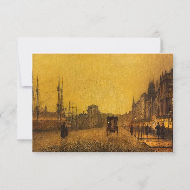 Carte De Remerciements Gourock Dock, Glasgow par John Atkinson Grimshaw (Devant)