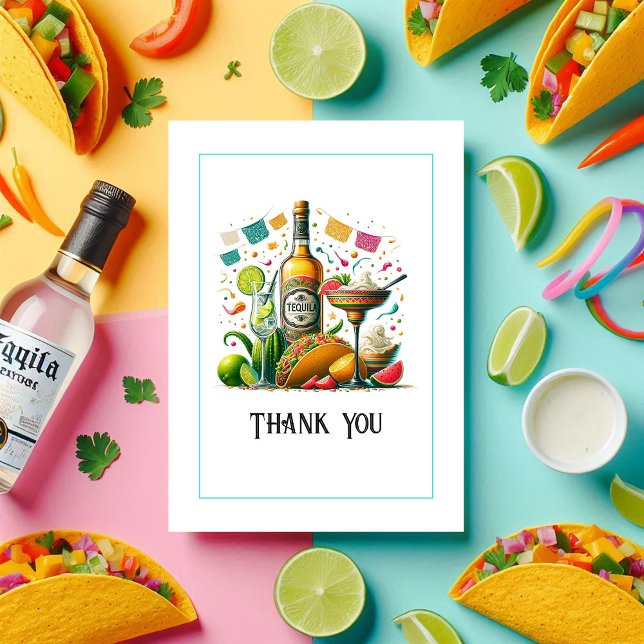 Carte De Remerciements "Gracias, Amigo !" Fiesta-Fresh (“Gracias, Amigo!” Fiesta-Fresh Thank You Card)