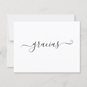 Carte De Remerciements Gracias blanches minimalistes modernes