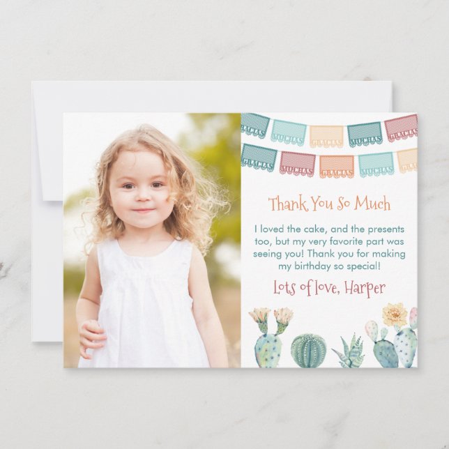 Carte De Remerciements Gracias Mexicaine Fête d'automne photo d'anniversa (Devant)