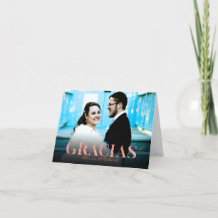 Carte De Remerciements Gracias Rose Gold Foil Mariage Remerciement Photo