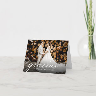 Carte De Remerciements Gracias Simple Élégant Mariage Remerciement Photo