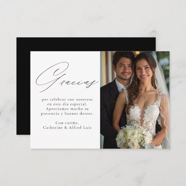 Carte De Remerciements Gracias Tarjeta de agradecimiento de boda (Devant / Derrière)